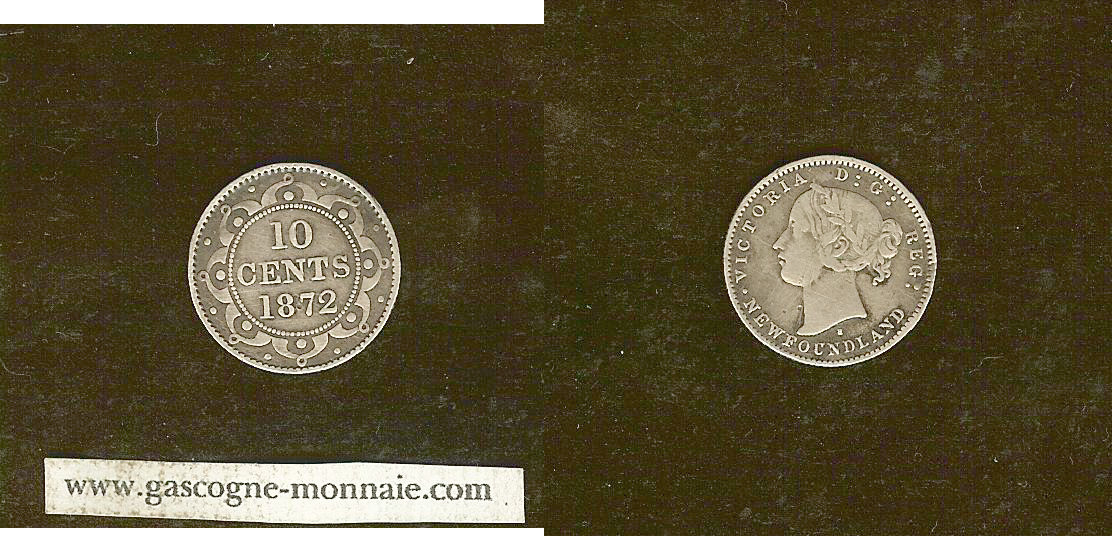 Canada Terre-Neuve 10 cents 1872H TTB